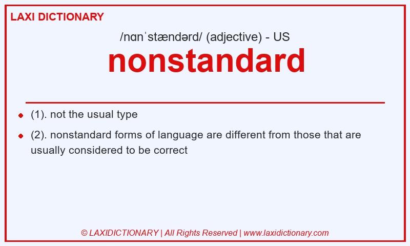 Definition nonstandard in American English