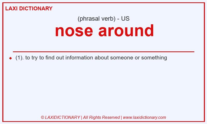 Definition nose around in American English