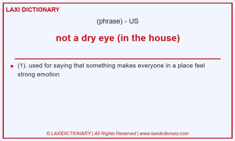 Definition not a dry eye (in the house) in American English