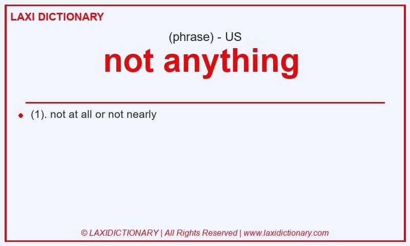 Definition not anything in American English