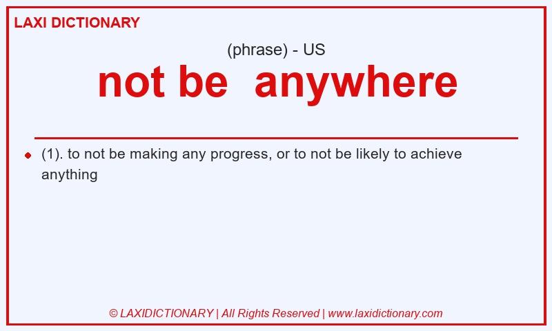 Definition not be anywhere in American English