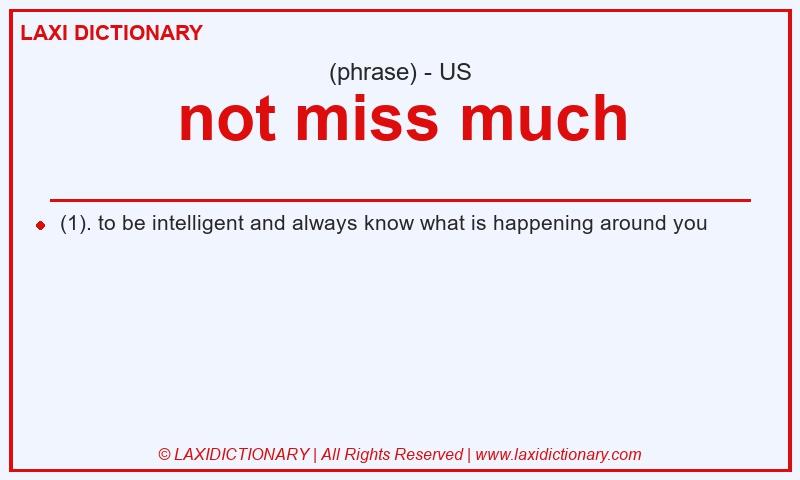 Definition not miss much in American English