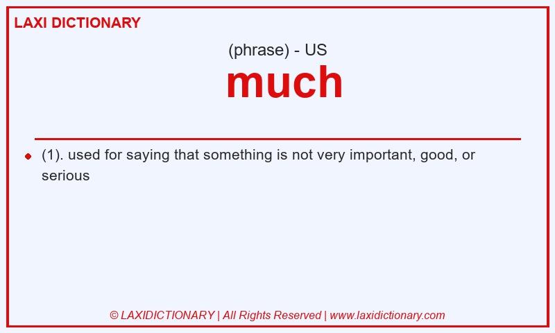 Definition  much in American English