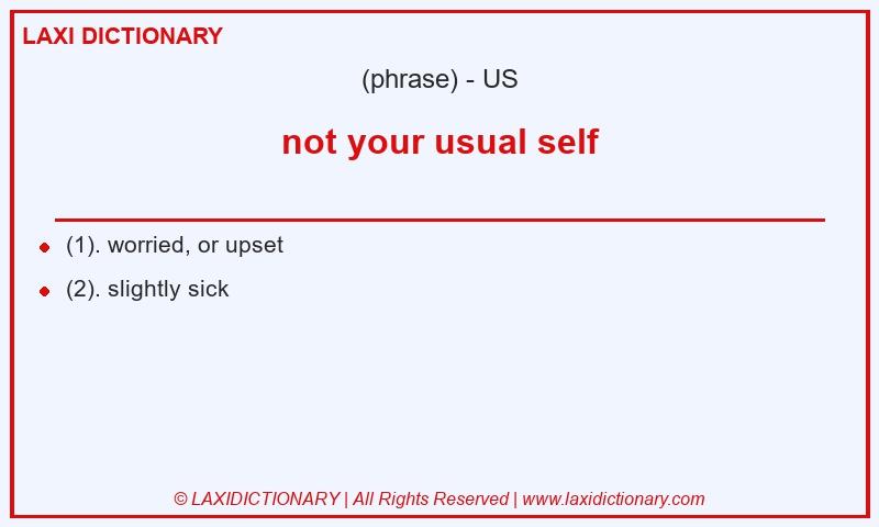 Definition not your usual self in American English