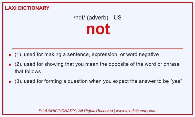 Definition not in American English