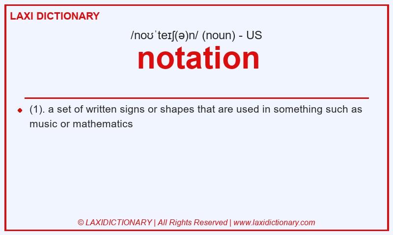 Definition notation in American English