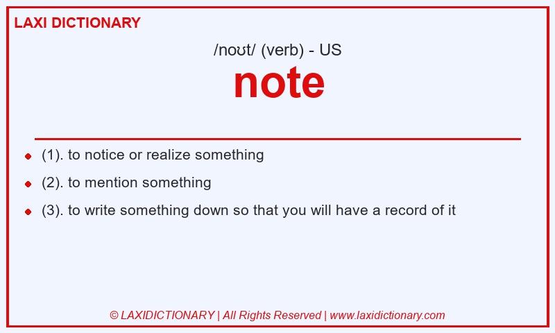 Definition note in American English