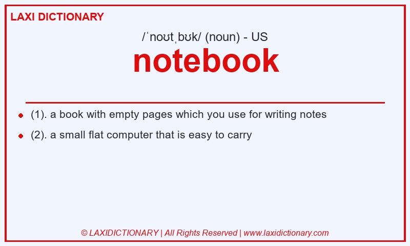 Definition notebook in American English