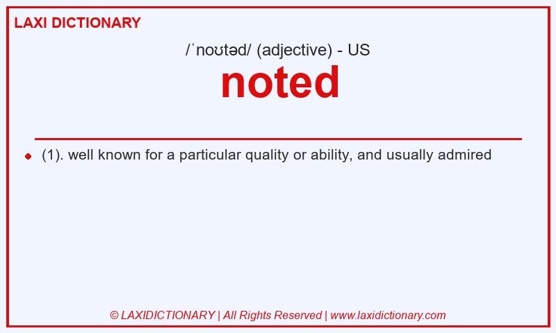 Definition noted in American English