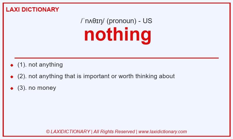 Definition nothing in American English