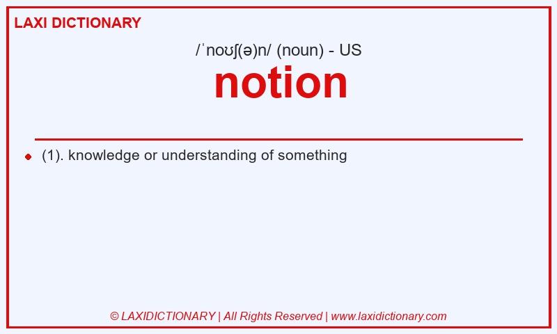 Definition notion in American English