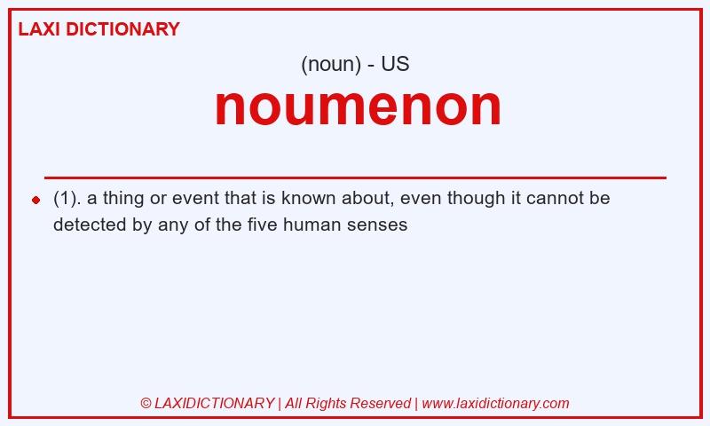 Definition noumenon in American English
