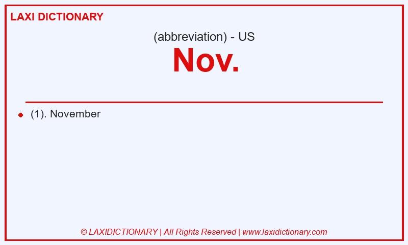 Definition Nov. in American English