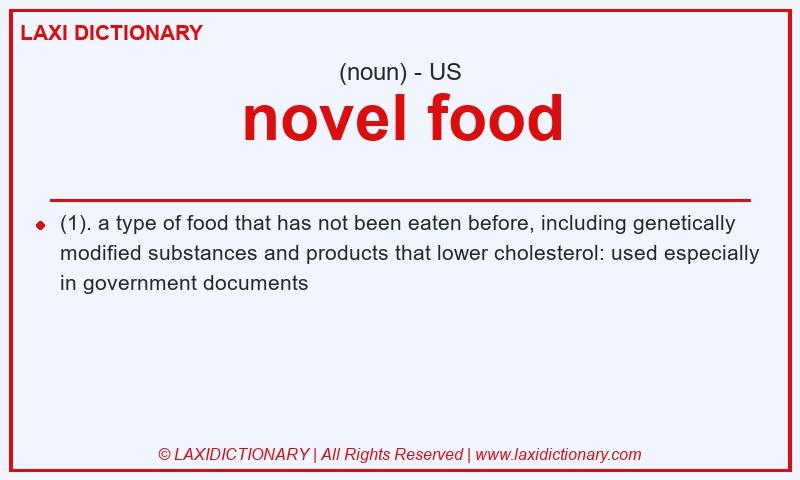 Definition novel food in American English