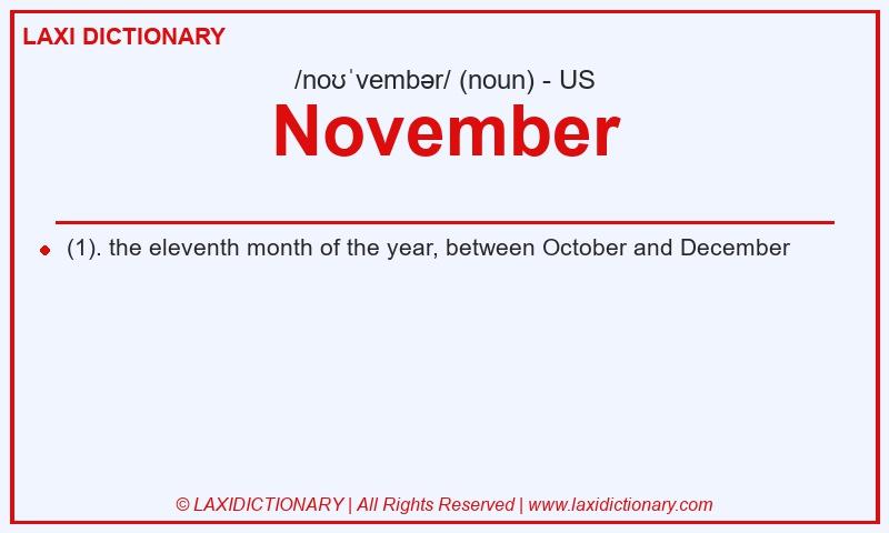 Definition November in American English