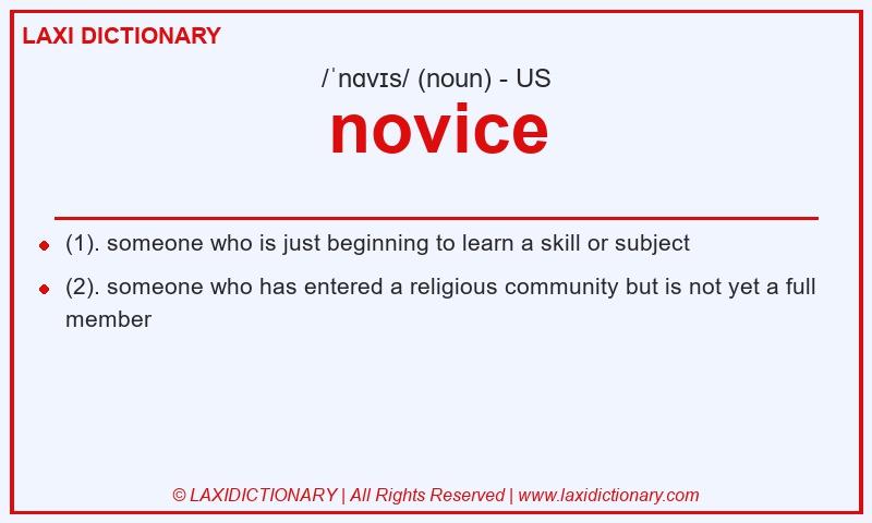 Definition novice in American English