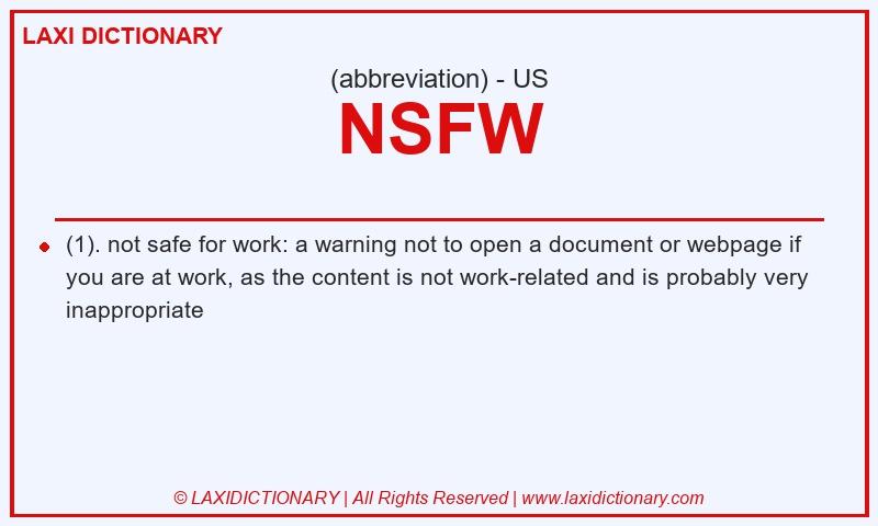 Definition NSFW in American English