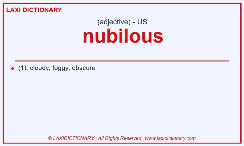 Definition nubilous in American English