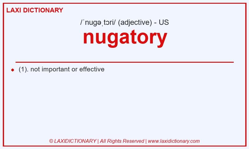 Definition nugatory in American English