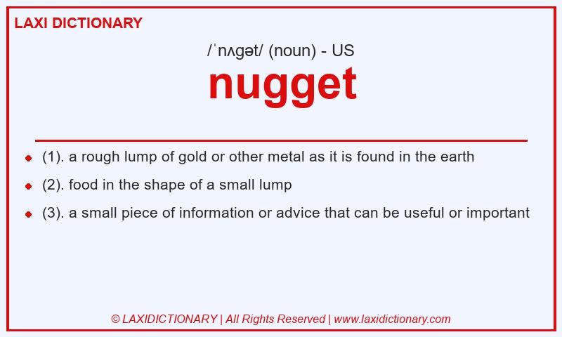 Definition nugget in American English