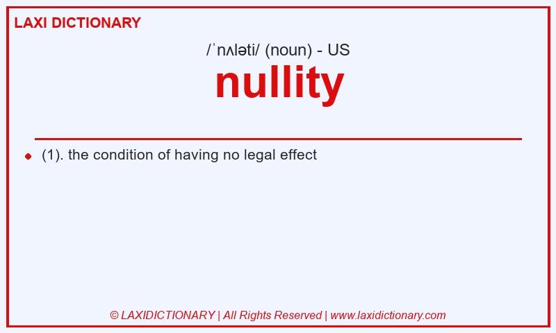 Definition nullity in American English