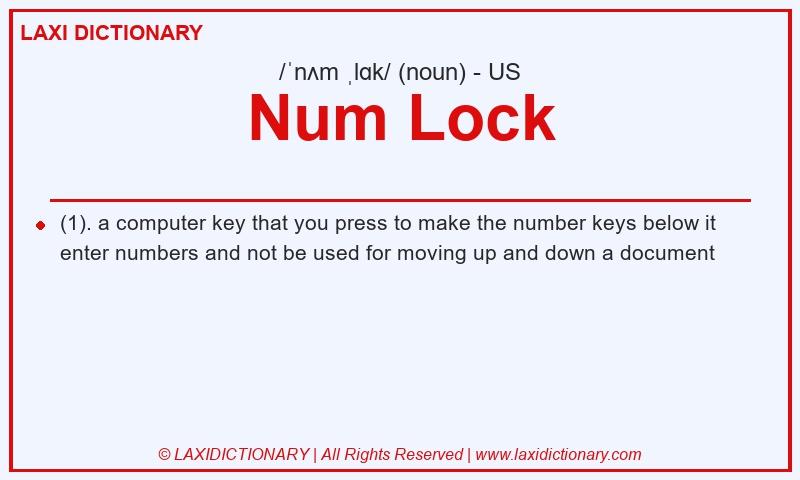 Definition Num Lock in American English