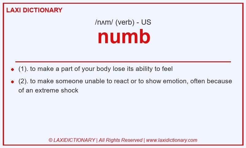 Definition numb in American English