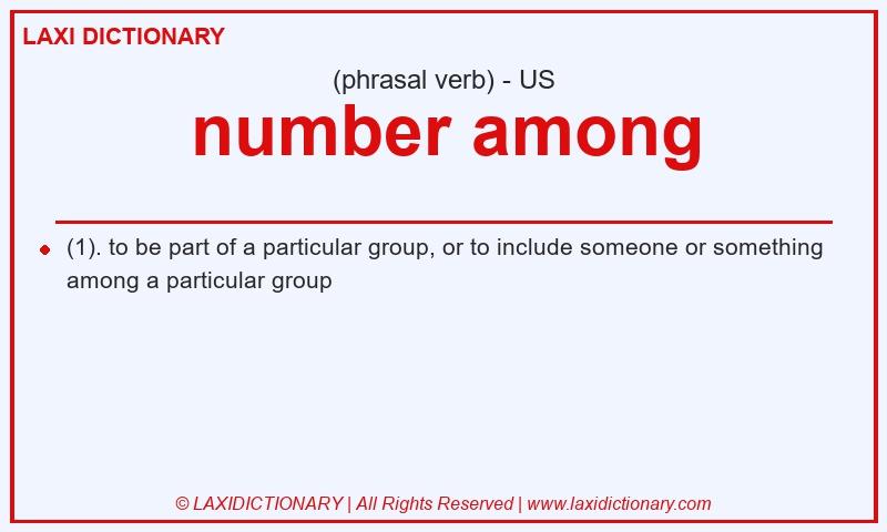 Definition number among in American English