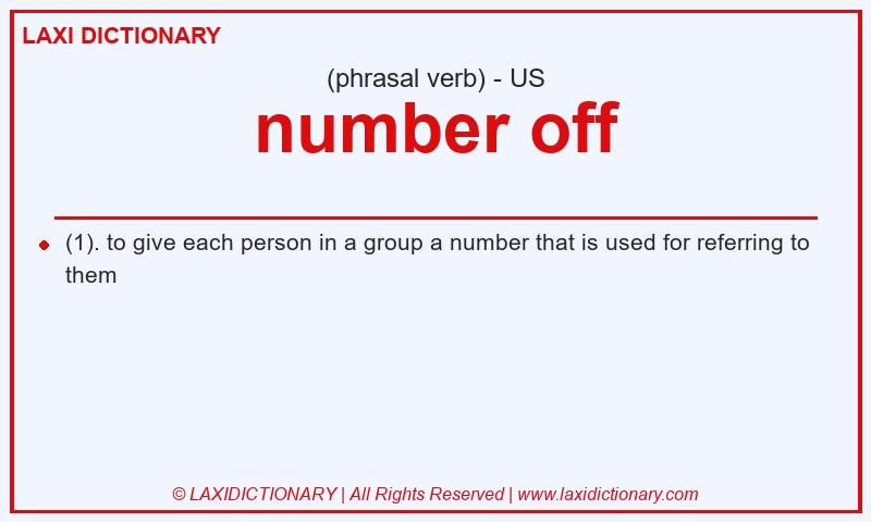 Definition number off in American English