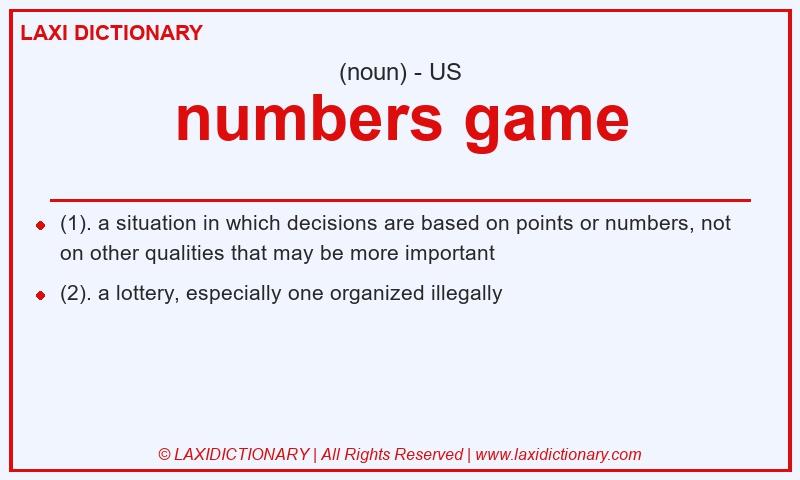 Definition numbers game in American English