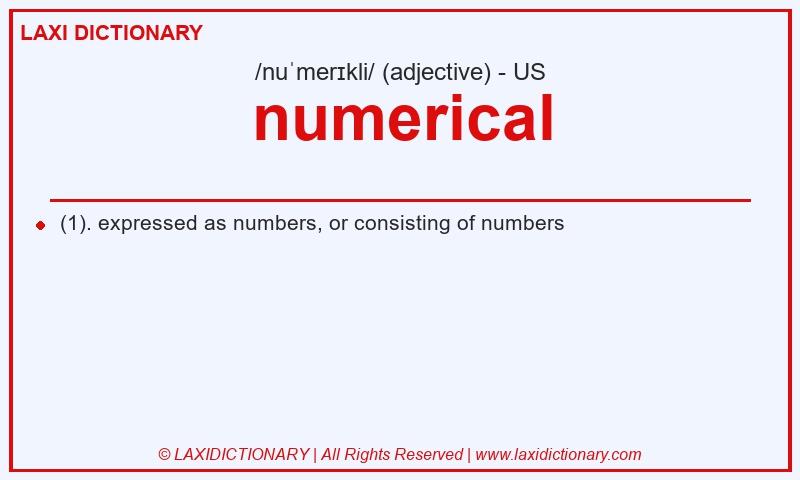 Definition numerical in American English