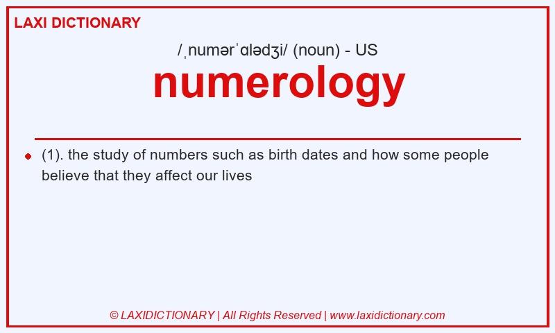 Definition numerology in American English
