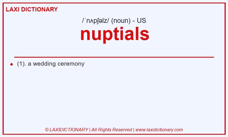 Definition nuptials in American English