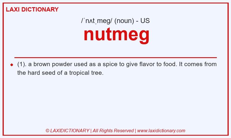 Definition nutmeg in American English