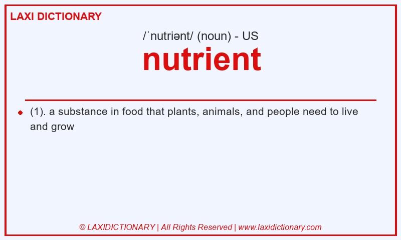 Definition nutrient in American English