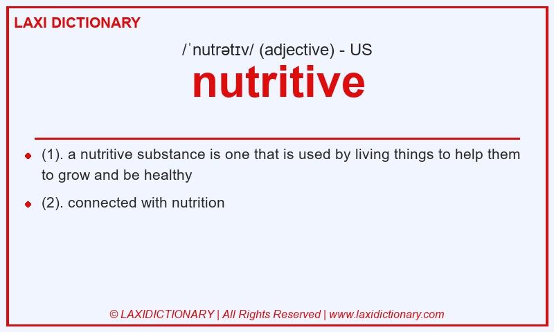 Definition nutritive in American English