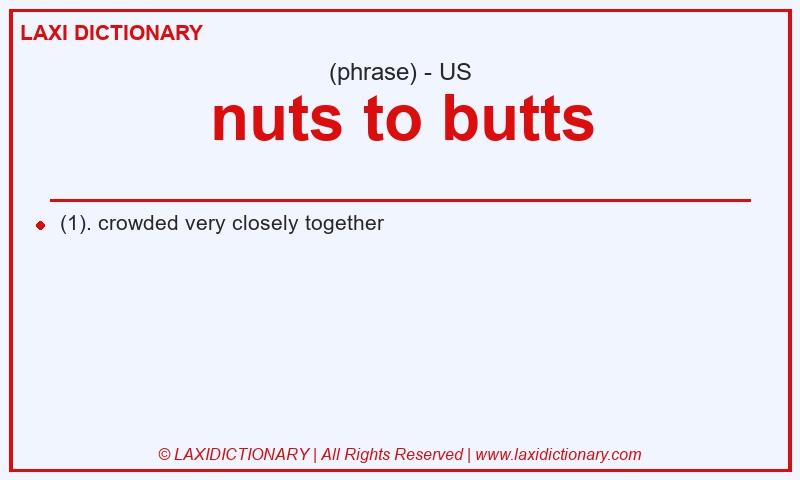 Definition nuts to butts in American English