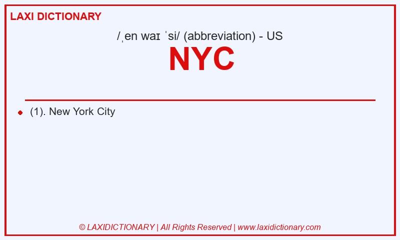 Definition NYC in American English
