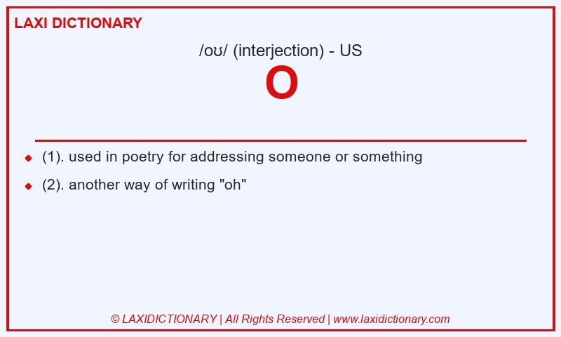 Definition O in American English