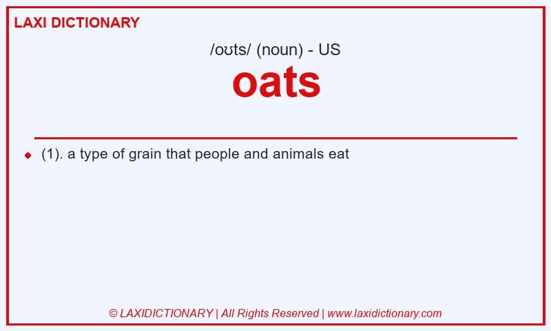 Definition oats in American English