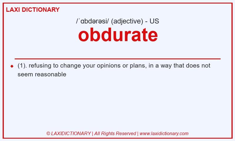 Definition obdurate in American English