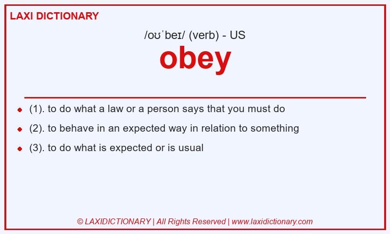 Definition obey in American English
