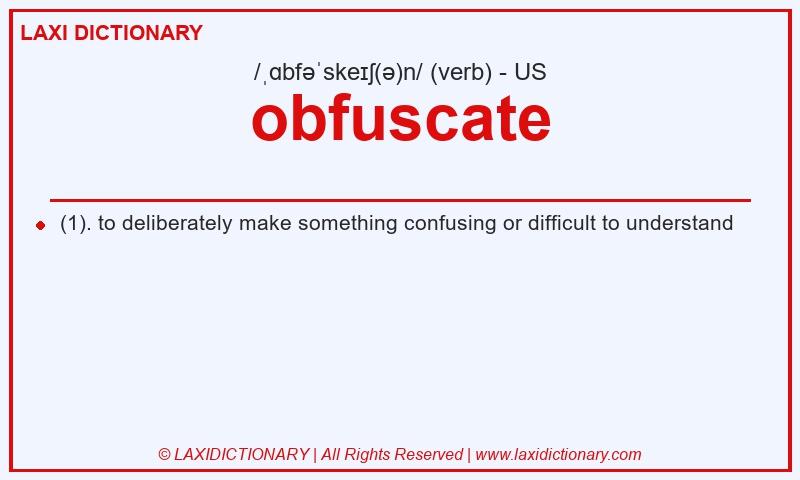Definition obfuscate in American English