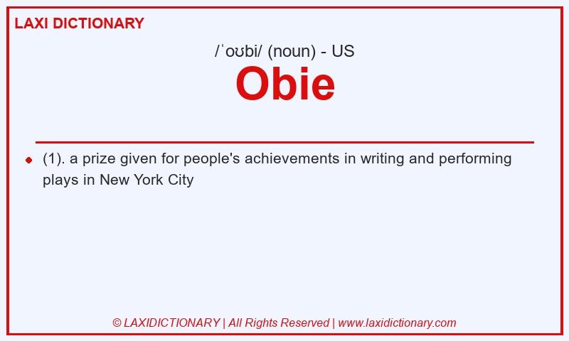 Definition Obie in American English