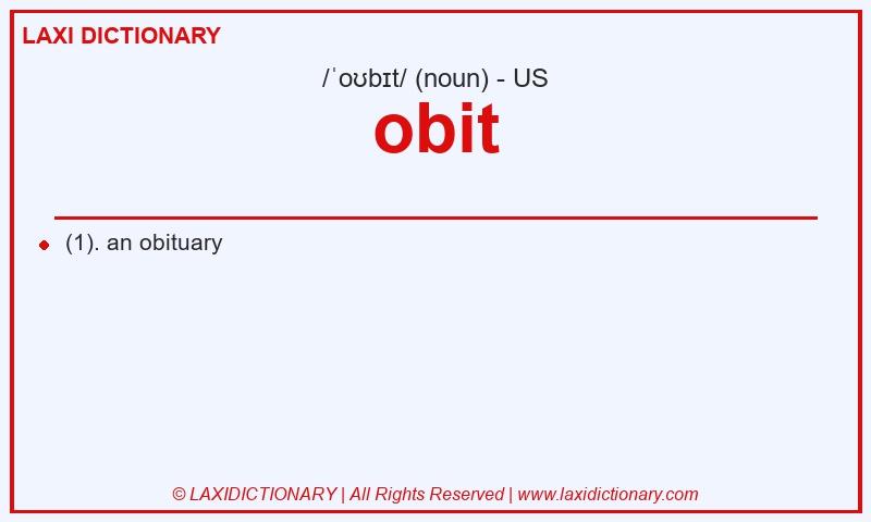 Definition obit in American English