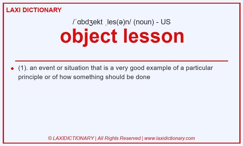 Definition object lesson in American English