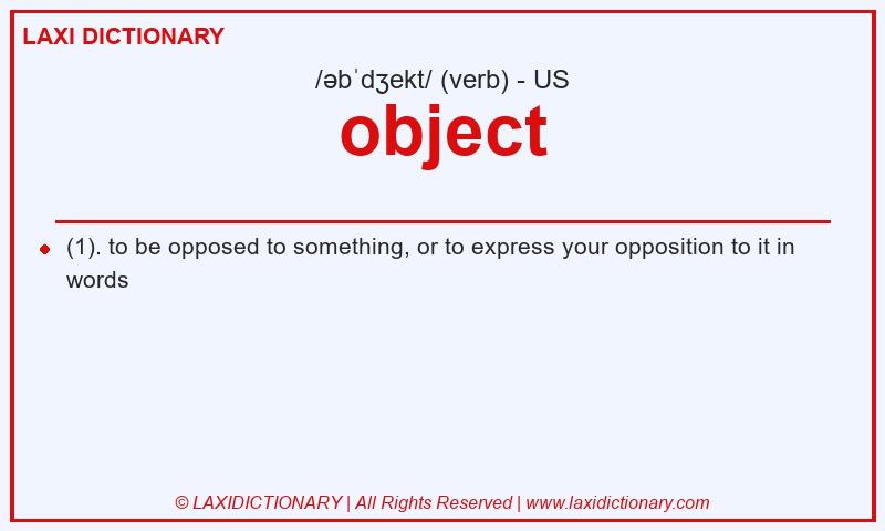 Definition object in American English
