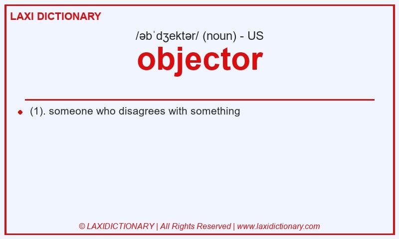 Definition objector in American English