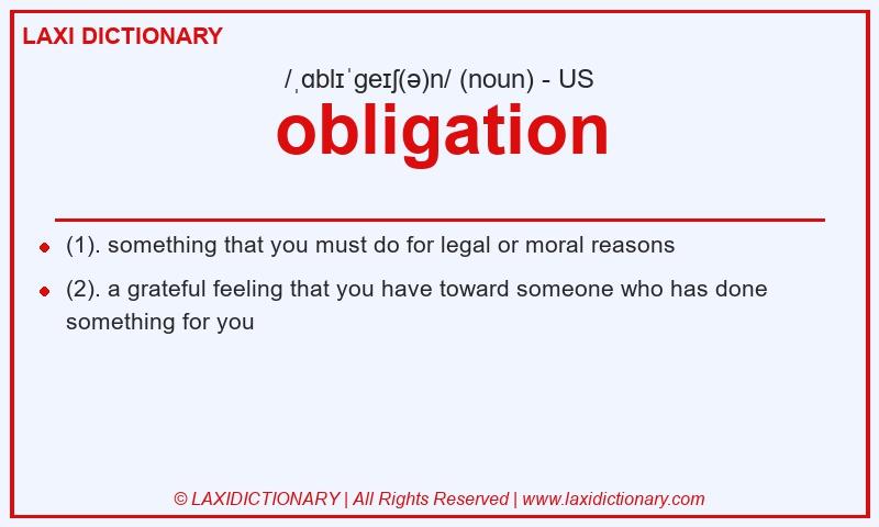 Definition obligation in American English