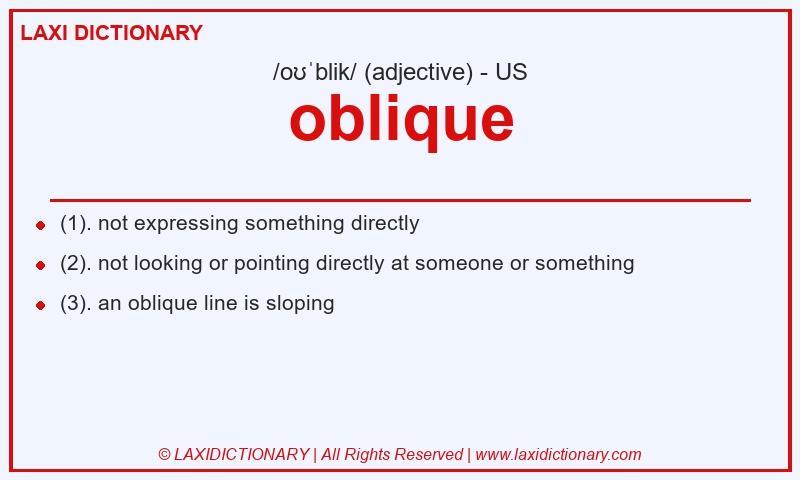 Definition oblique in American English